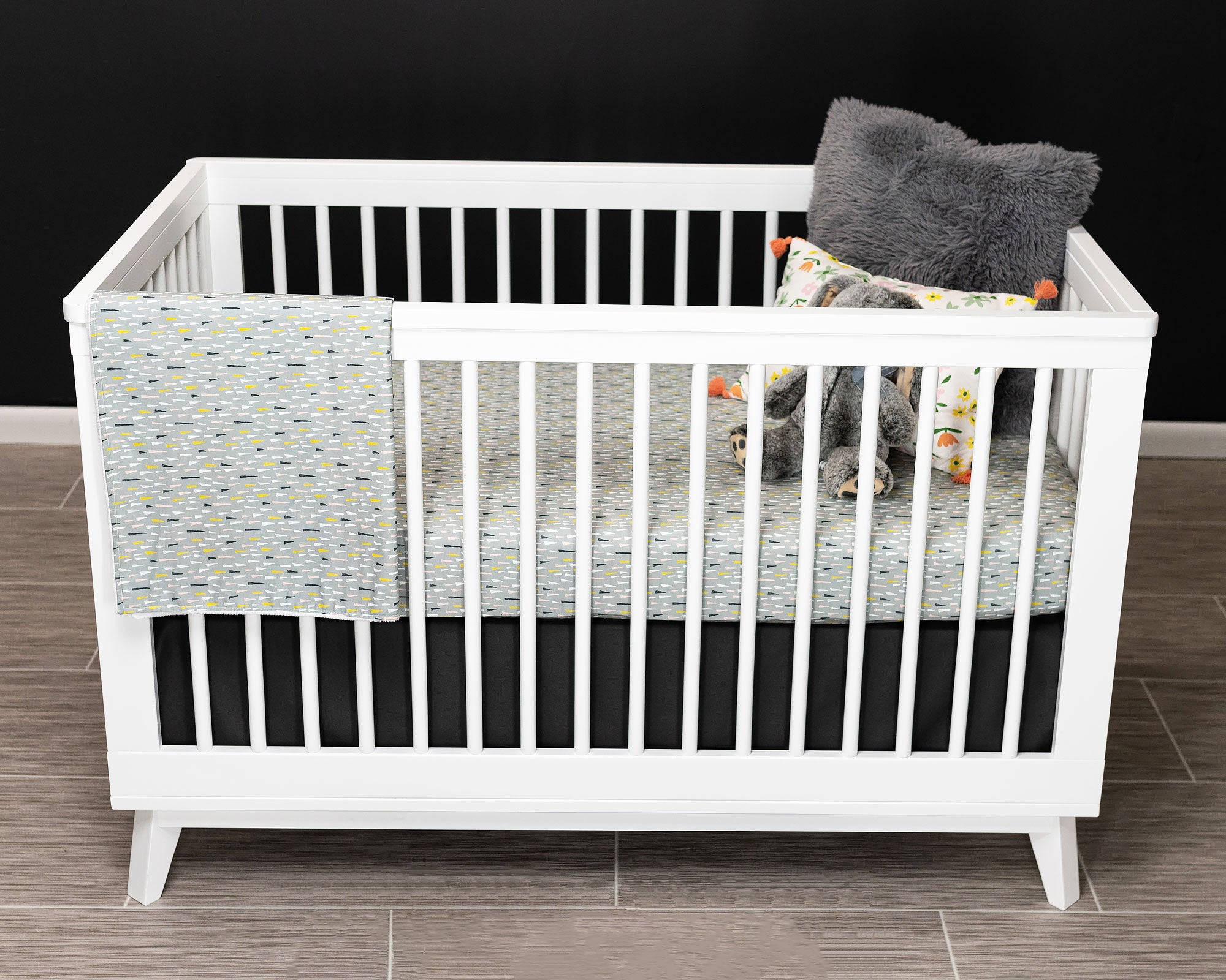 Jester's Hat - Classic Nursery Bedding Set - Multi-colored Hats on Sage - Olli+Lime
